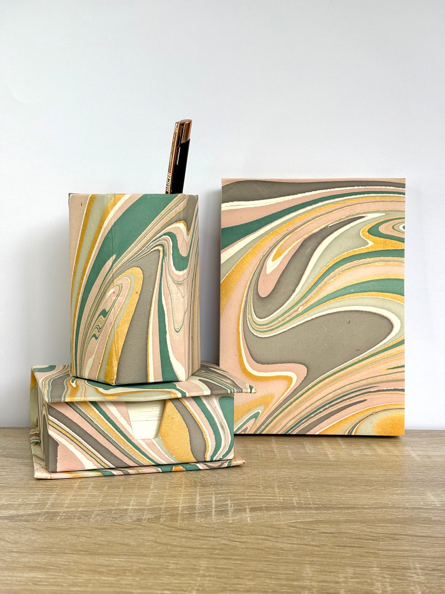 Pink Galaxy - Stationery Gift Set, Notepad + Memo Block + Pen Holder with Pen, (Boxed)