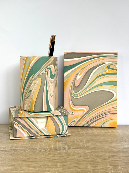 Pink Galaxy - Stationery Gift Set, Notepad + Memo Block + Pen Holder with Pen, (Boxed)