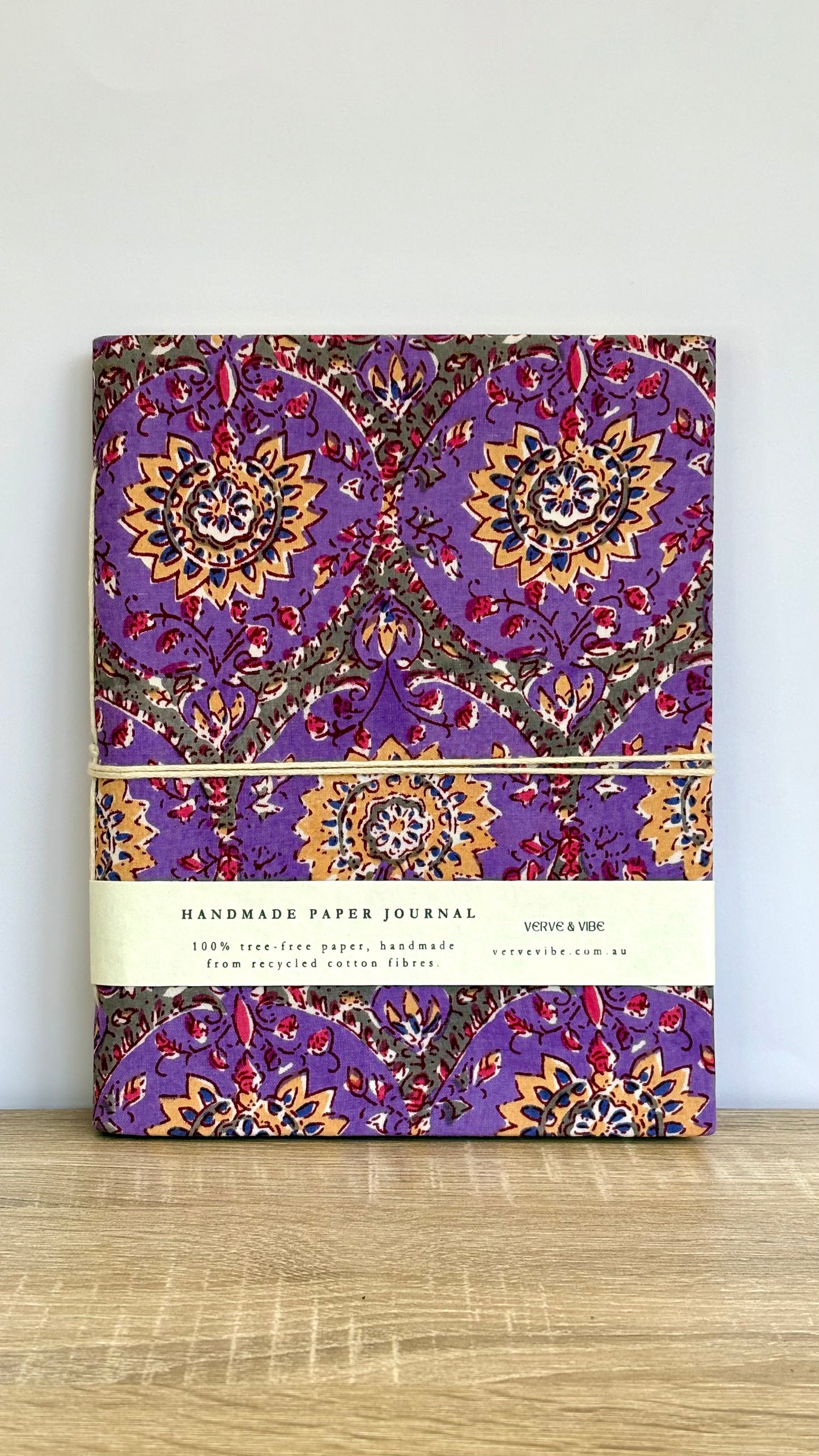 Radiant Jacaranda - Fabric Cover, Handmade Blank Journal