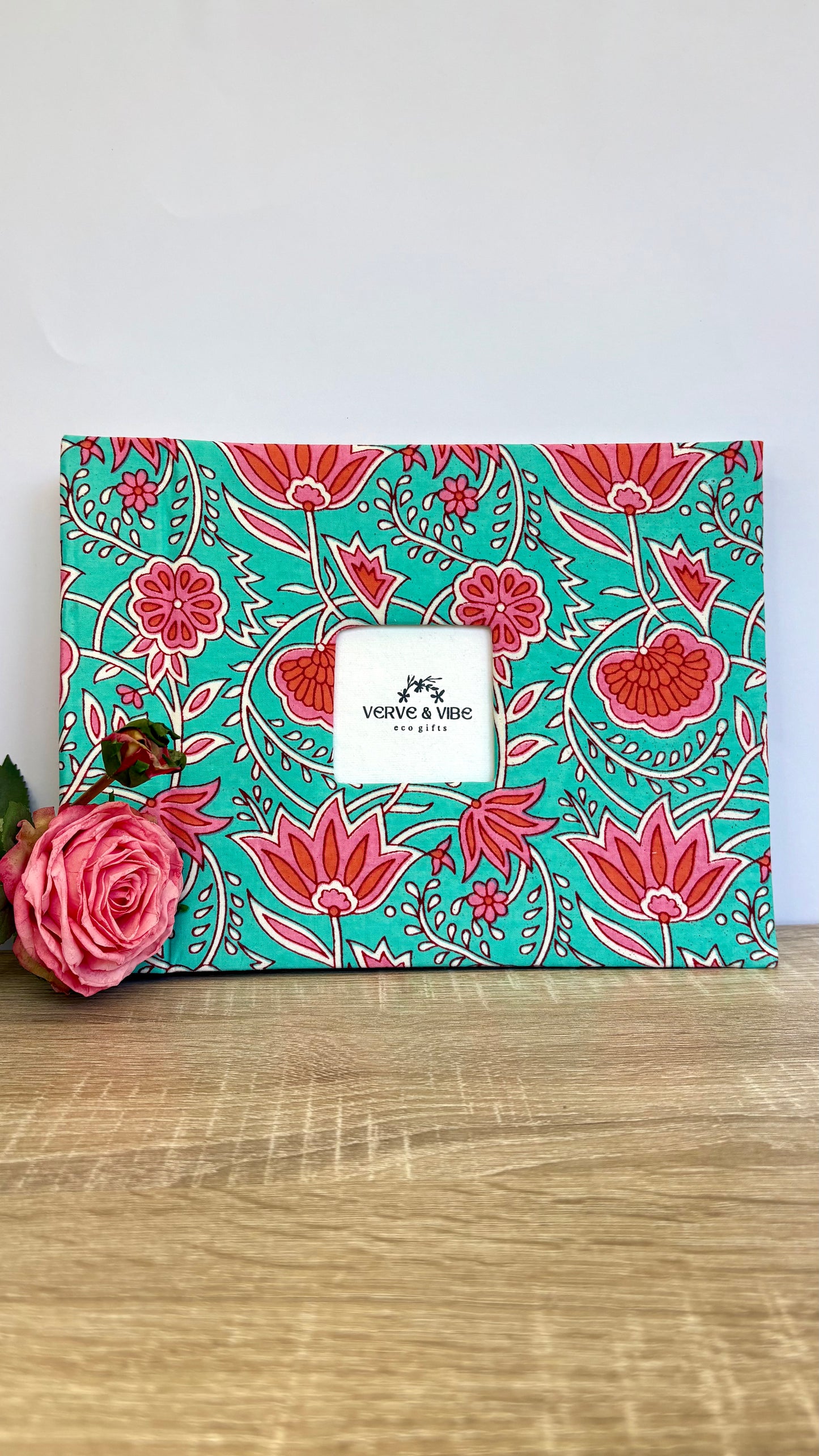 Firozi Flora - Handcrafted Fabric Photo Album