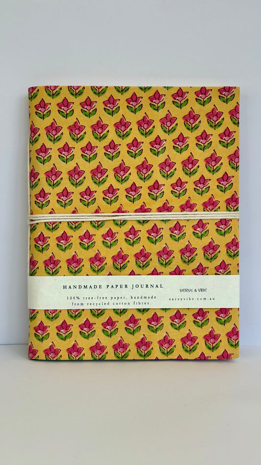 Radiant Alya - Fabric Cover & Handmade Blank Journal