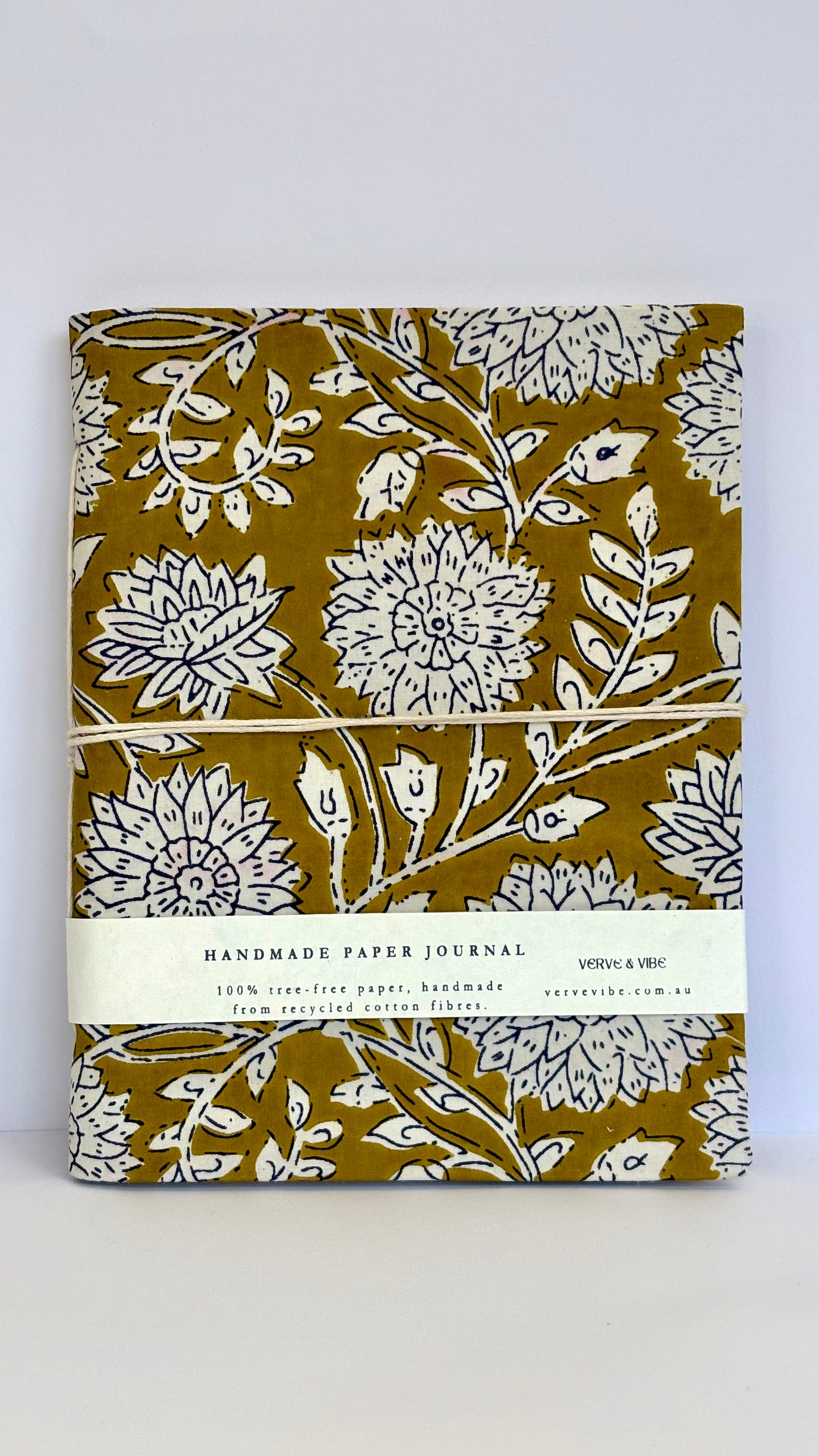 Sienna Terra - Fabric Cover, Handmade Blank Journal