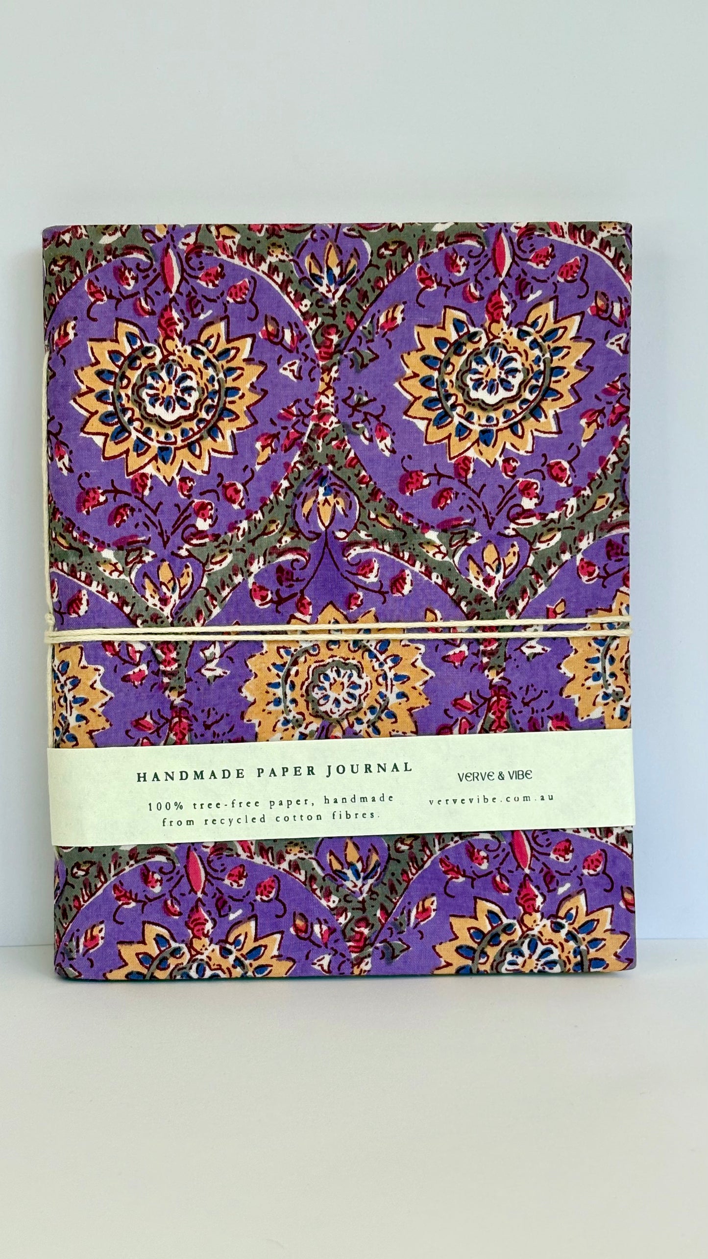 Radiant Jacaranda - Fabric Cover, Handmade Blank Journal