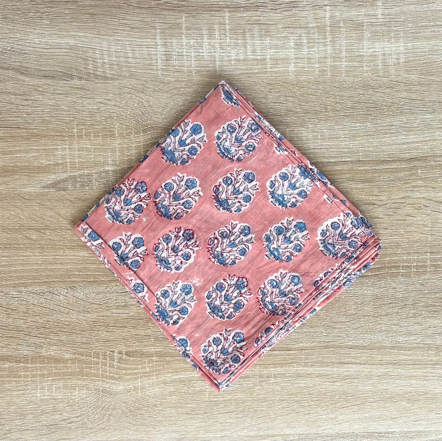 Terracotta Pink - Hand-block Printed Cotton Napkins