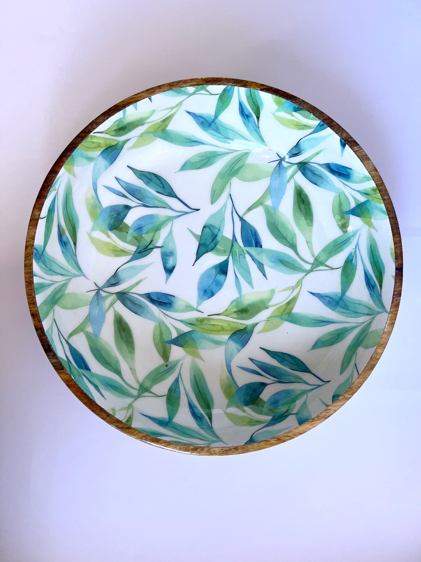 Eucalyptus Breeze - Handmade Wooden Bowl with Matching Salad Server Set