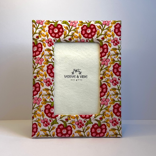 Gorgeous Gulabi - Fabric & Recycled Paper Board Photo Frame