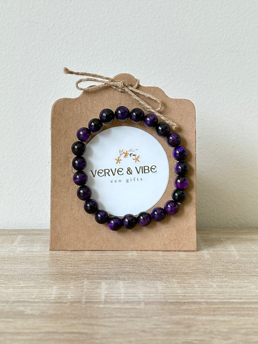 Purple Tiger's Eye - Semi Precious Stone Bracelet