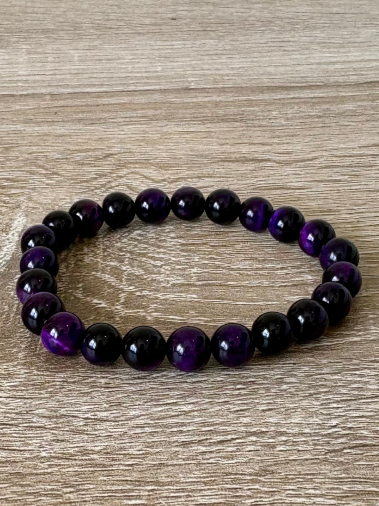 Purple Tiger's Eye - Semi Precious Stone Bracelet