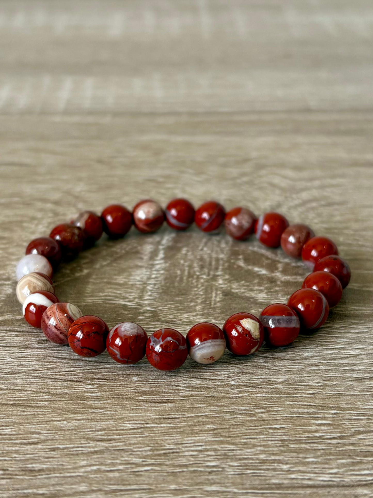 Natural Red Jasper, Power & Passion - Semi Precious Stone Bracelet