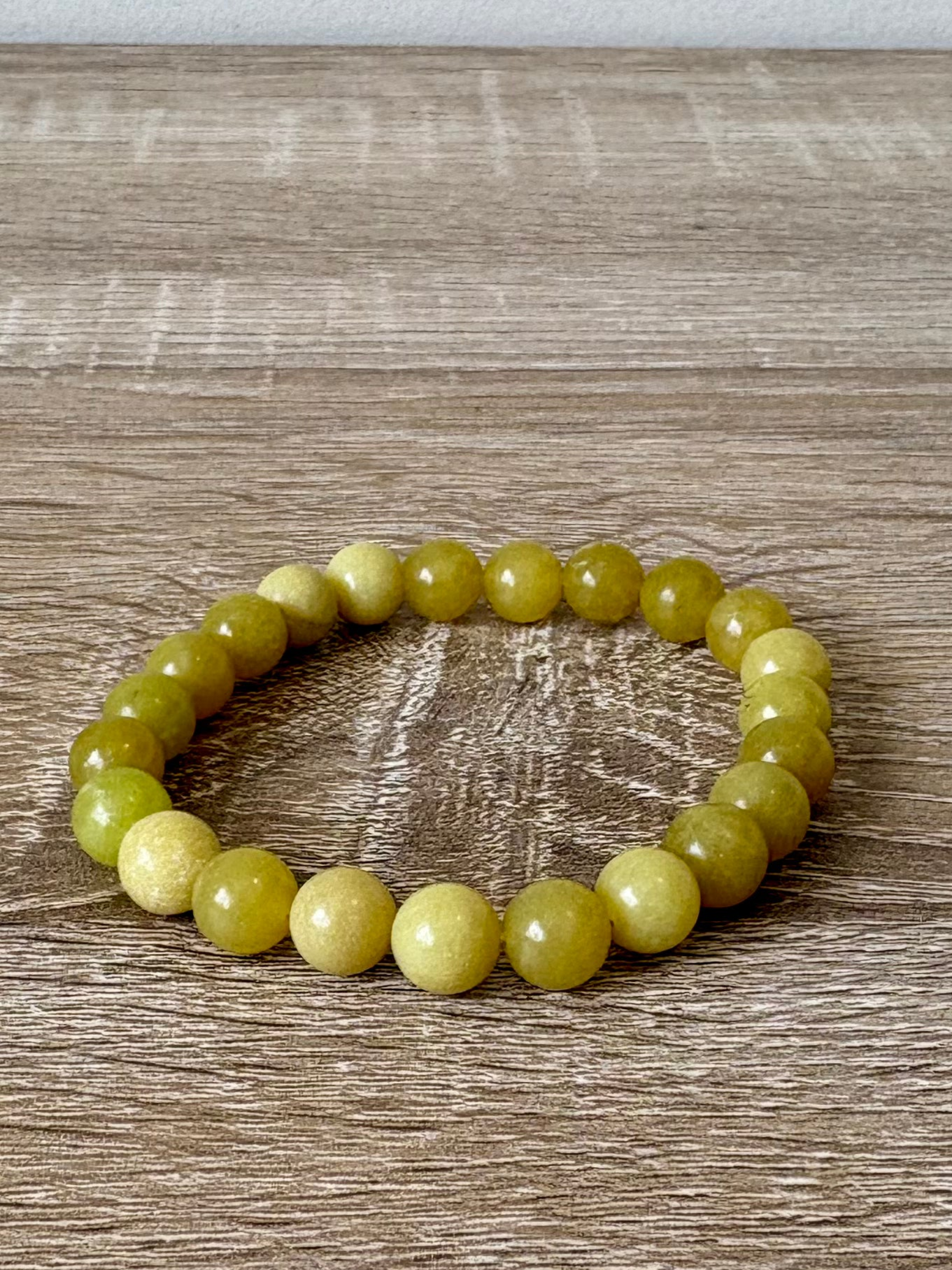 Yellow Nephrite Jade - Semi Precious Stone Bracelet