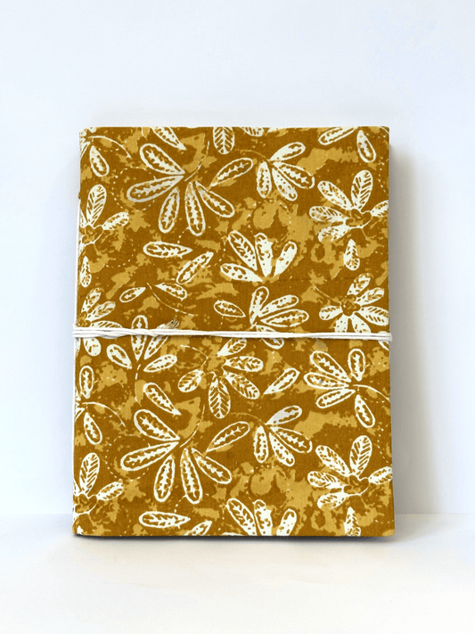 Sunny Daisy - Fabric Cover, Flower Paper, Handmade Blank Journal