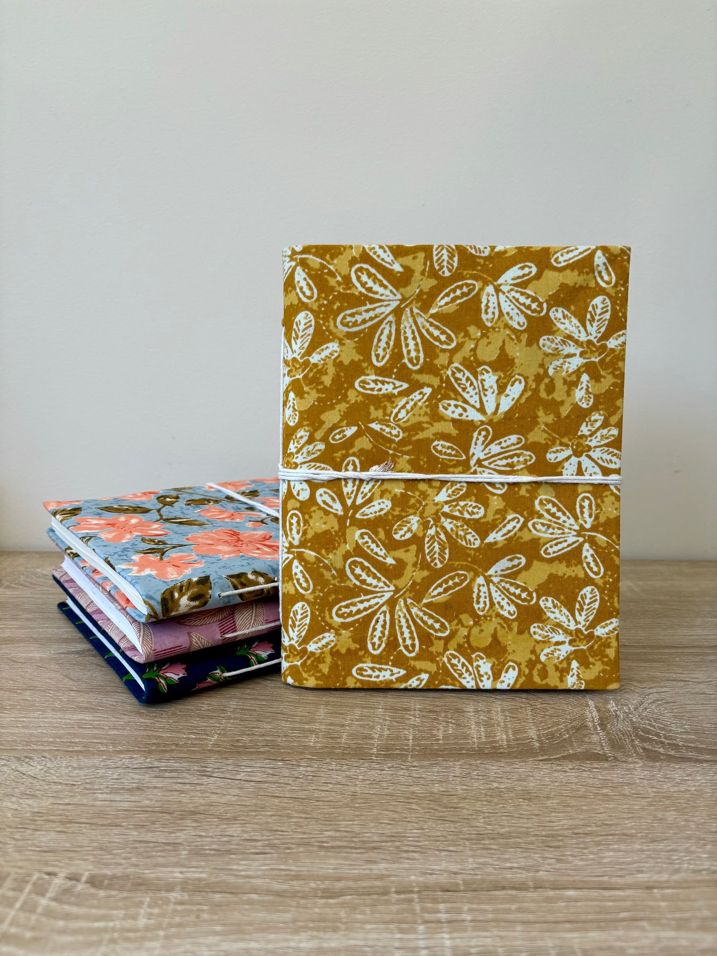 Sunny Daisy - Fabric Cover, Flower Paper, Handmade Blank Journal