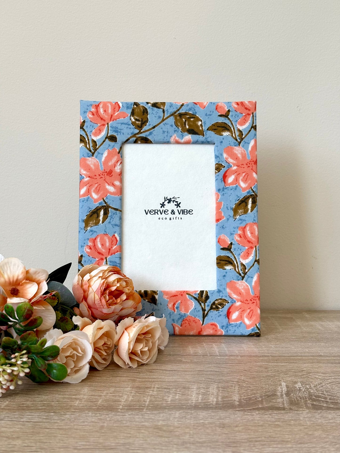 Pretty Primrose- Fabric & Recycled Paper Board Photo Frame