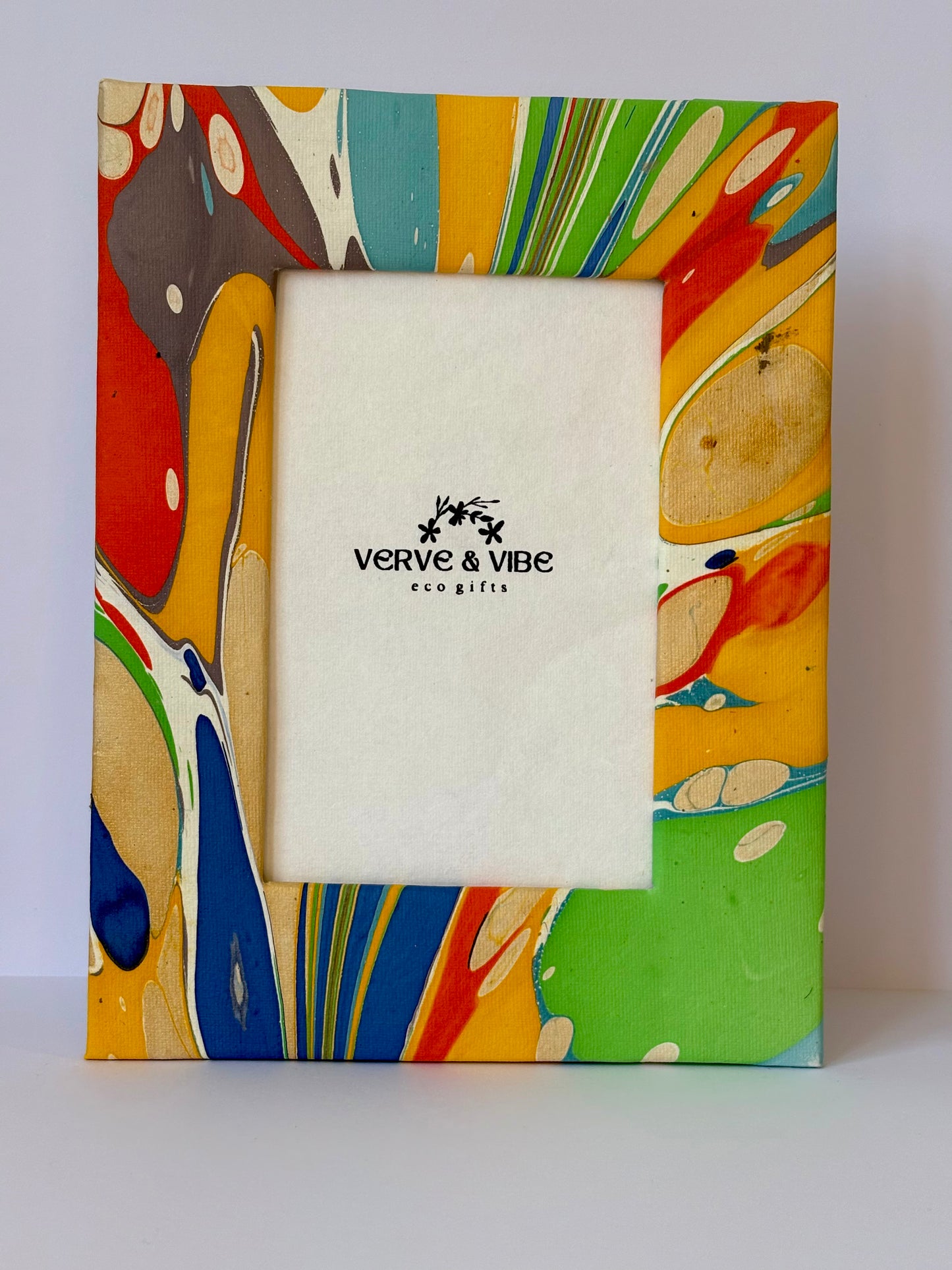 Vivid Rhapsody - Marbled and Recycled Paper Board Photo Frame