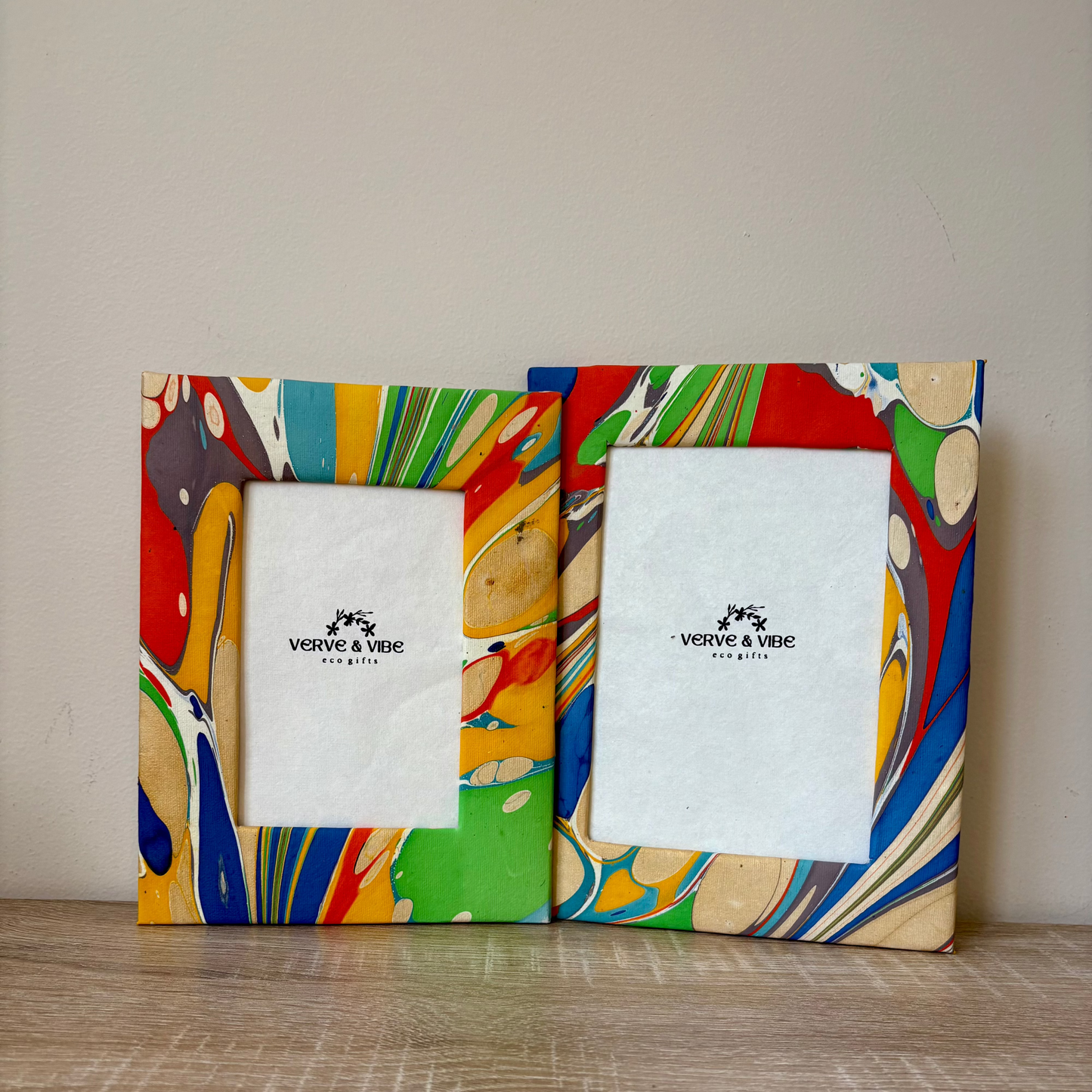 Vivid Rhapsody - Marbled and Recycled Paper Board Photo Frame