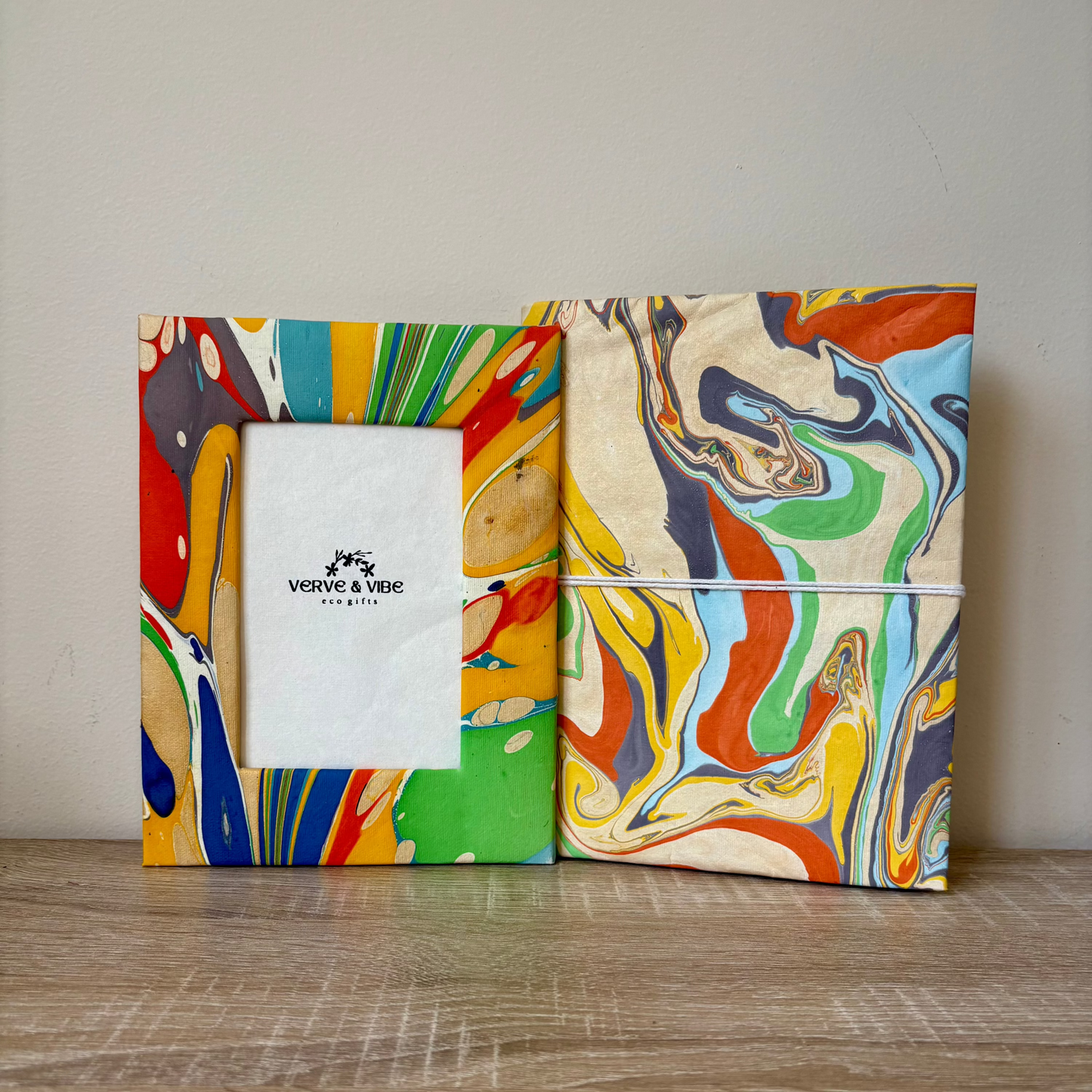 Vivid Rhapsody - Marbled and Recycled Paper Board Photo Frame