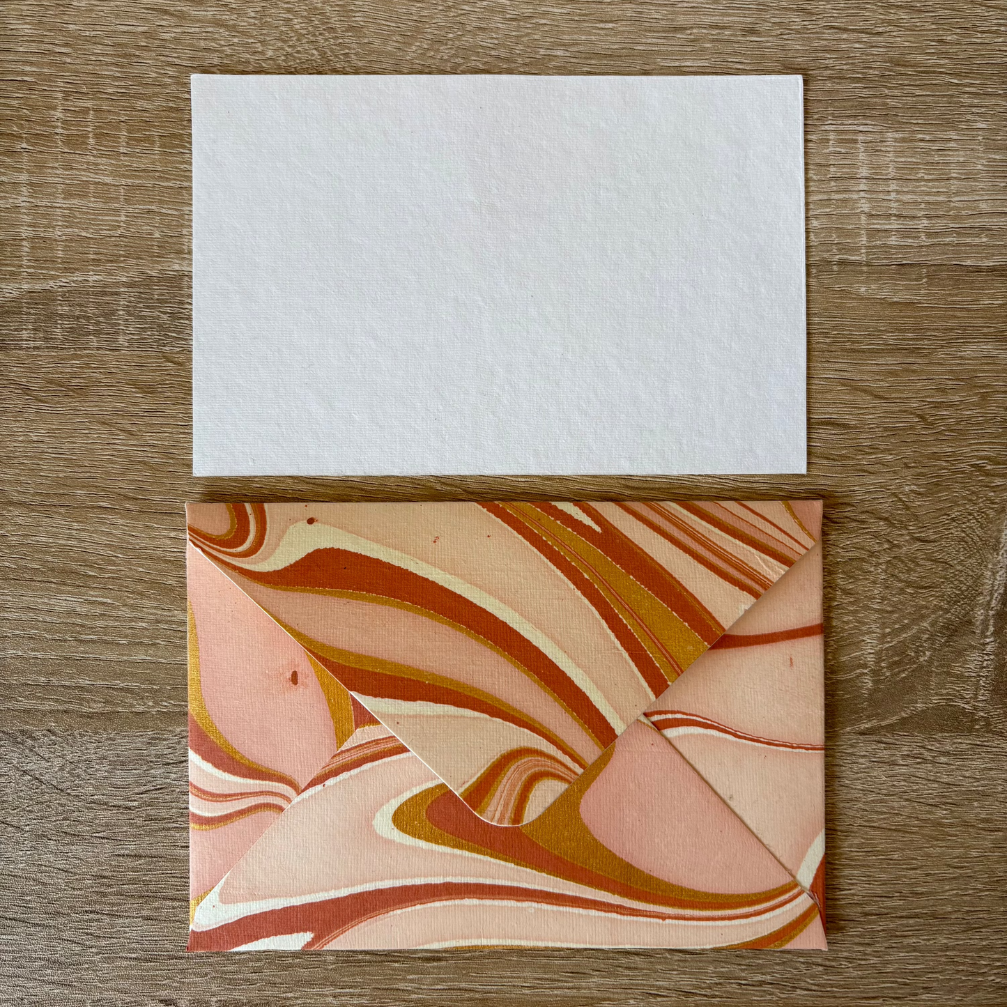 Sand Dunes - Recycled Paper Letter Card & Marbled Envelope, Set of 5