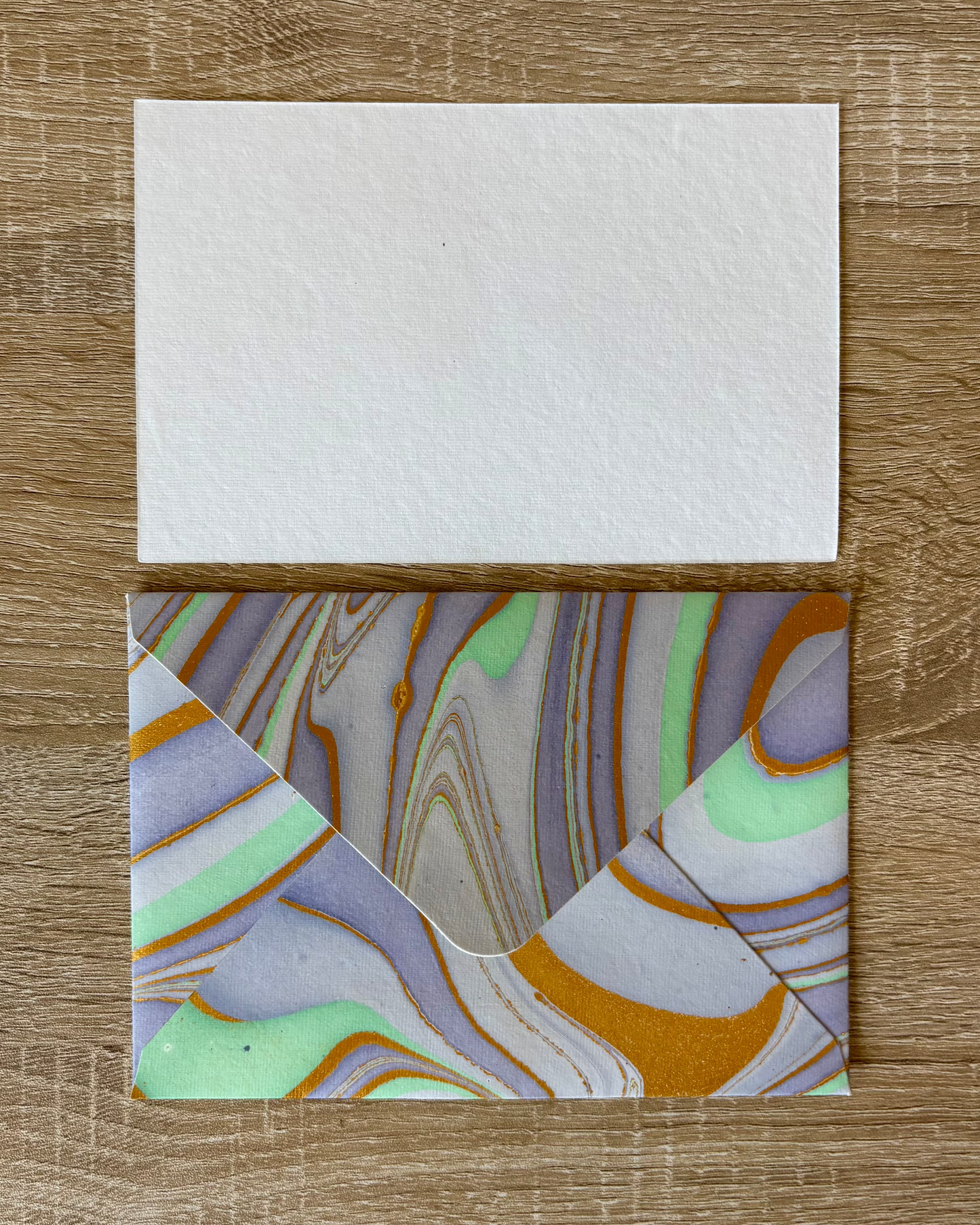 Lavender Haze - Recycled Paper Letter Card & Marbled Envelope, Set of 5