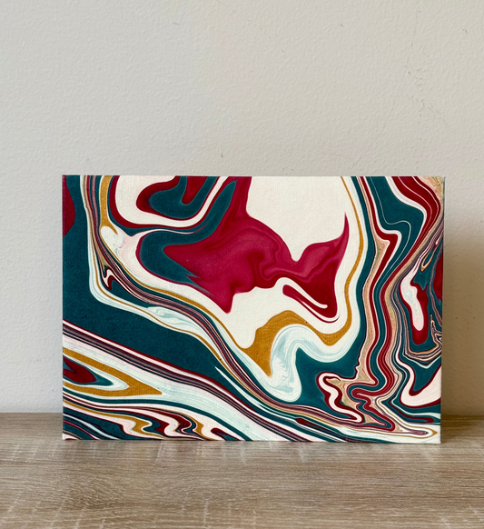 Flowy Delta - Letter Card & Marbled Paper Envelope, Set of 5