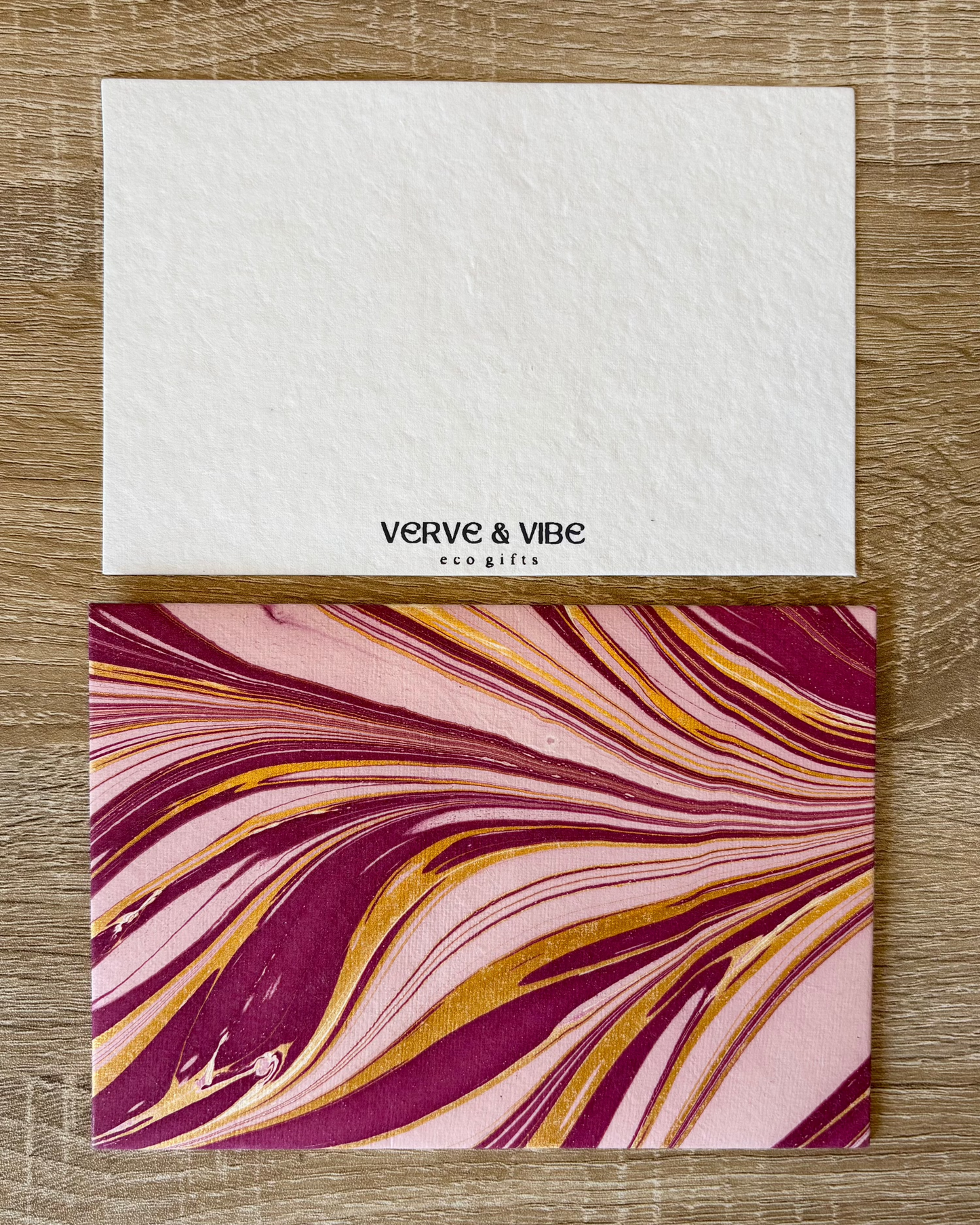 Pretty in Plum - Recycled Paper Letter Card & Marbled Envelope, Set of 5