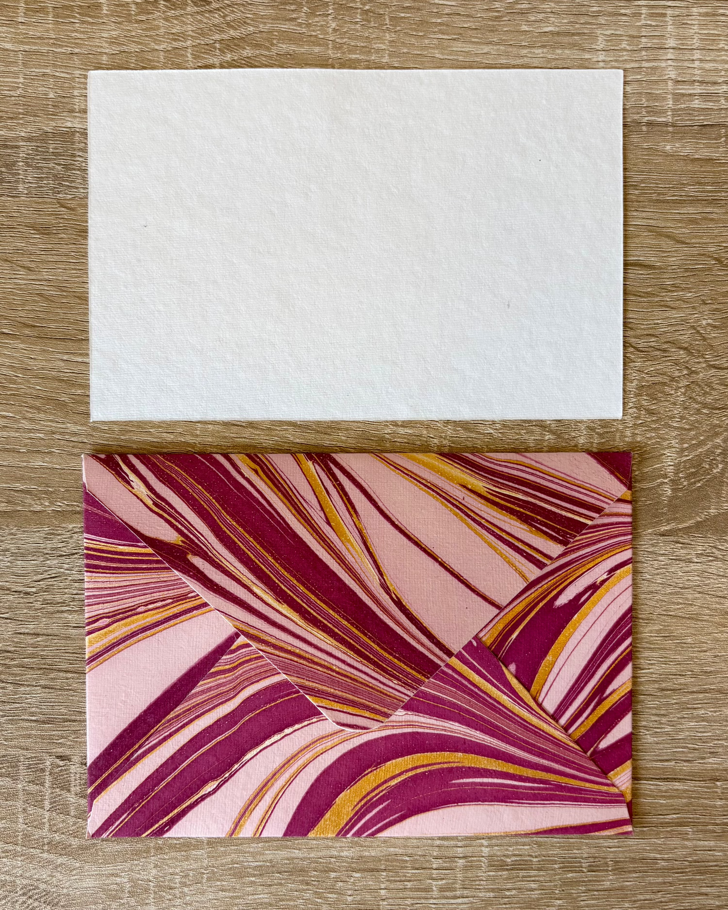 Pretty in Plum - Recycled Paper Letter Card & Marbled Envelope, Set of 5