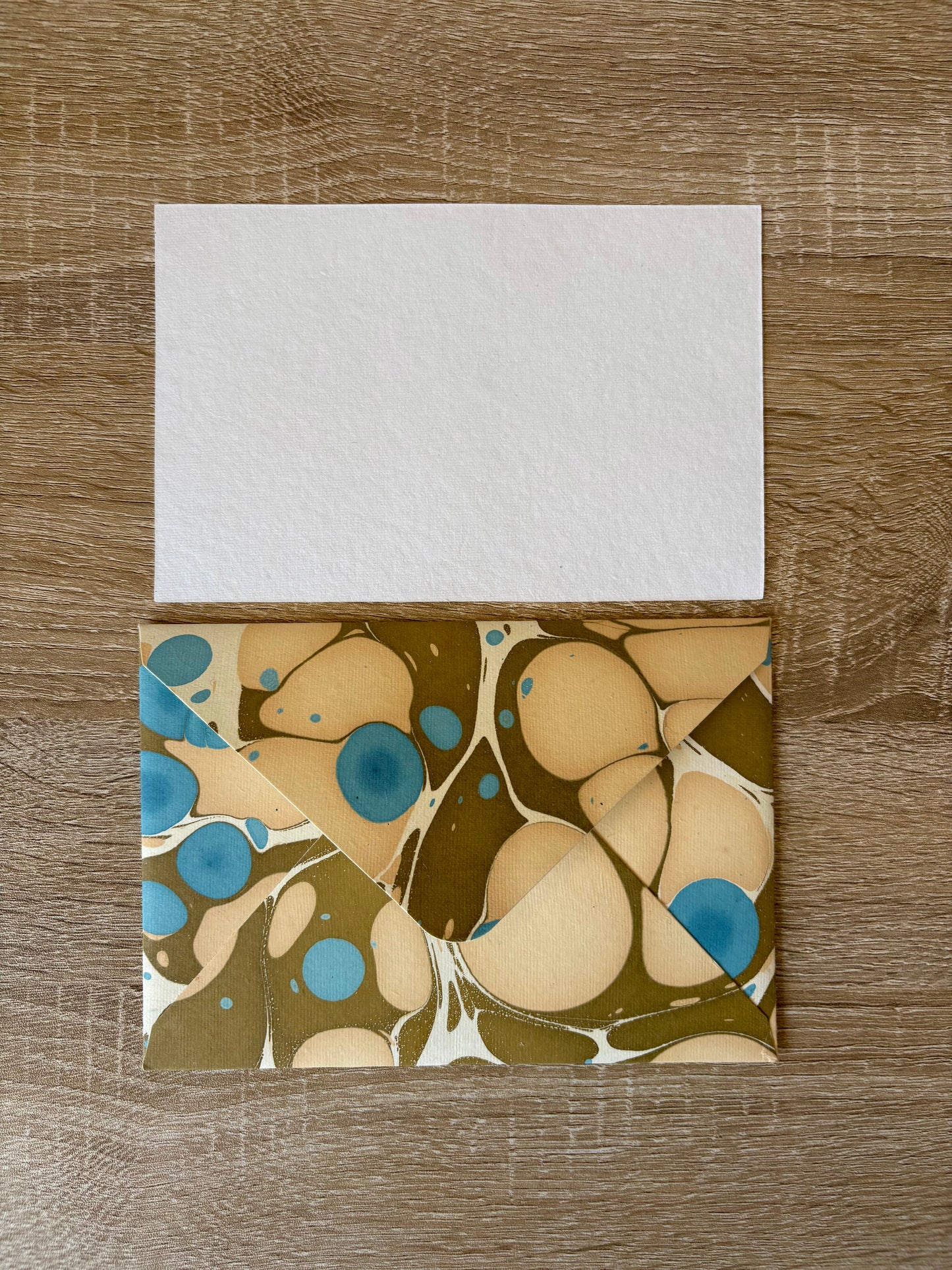 Playful Pebbles - Recycled Paper Letter Card & Marbled Envelope, Set of 5