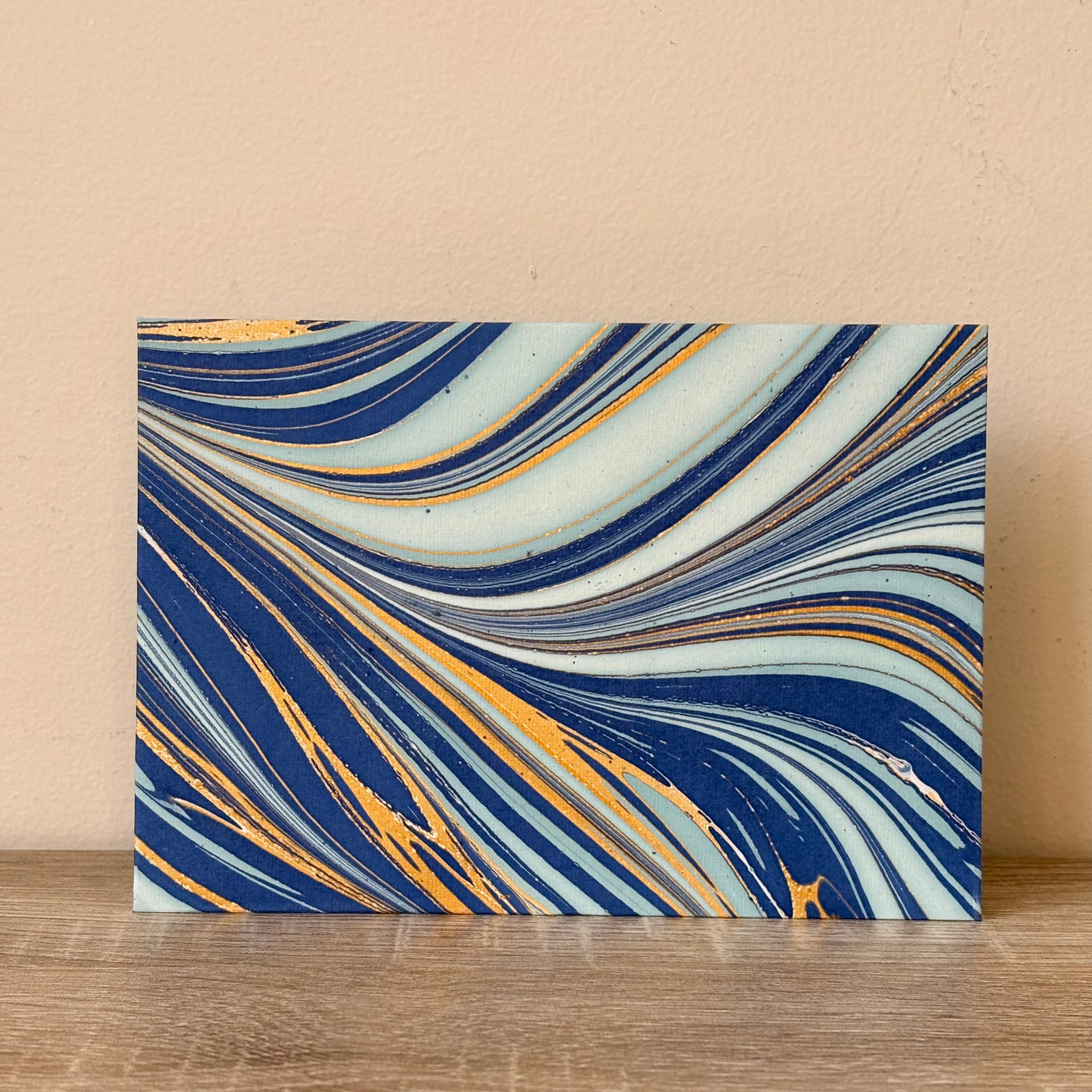 Indigo Flow - Recycled Paper Letter Card & Marbled Envelope, Set of 5