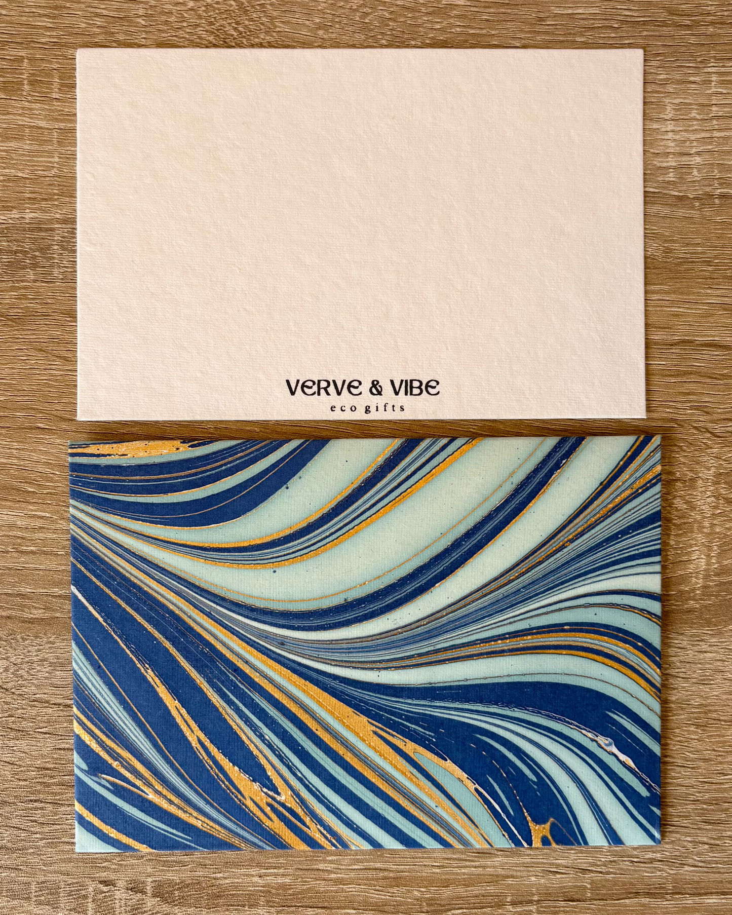 Indigo Flow - Recycled Paper Letter Card & Marbled Envelope, Set of 5