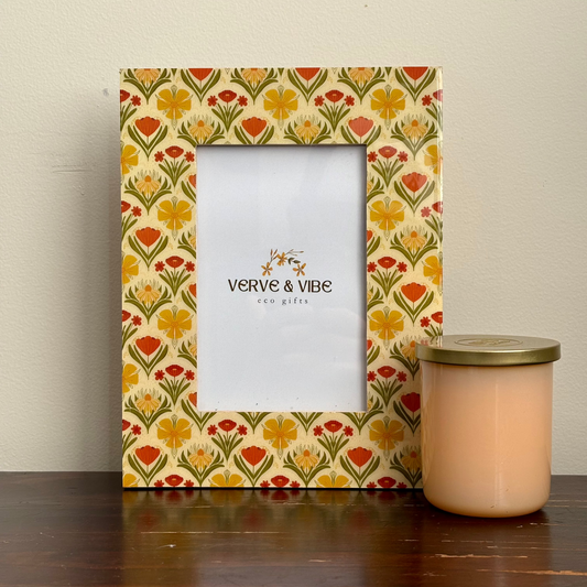Citrus Blossoms Handcrafted Wood Photo Frame