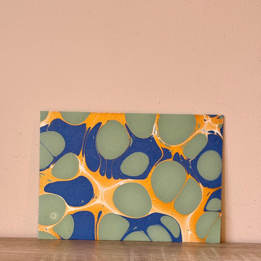 Mossy Pebbles - Letter Card & Marbled Paper Envelope, Set of 5