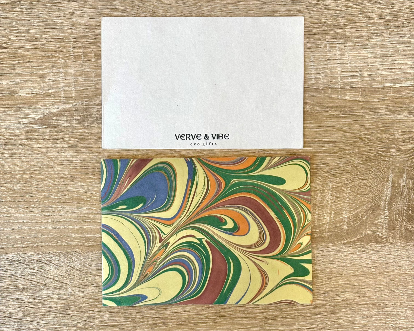 Whimsy Swirls - Letter Card & Marbled Paper Envelope, Set of 5
