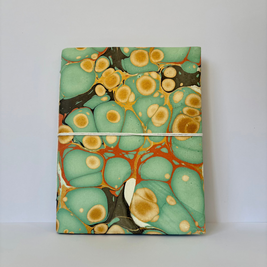 Bouncy Bubbles - Marbled Cover and Flower Paper, Handmade Blank Journal