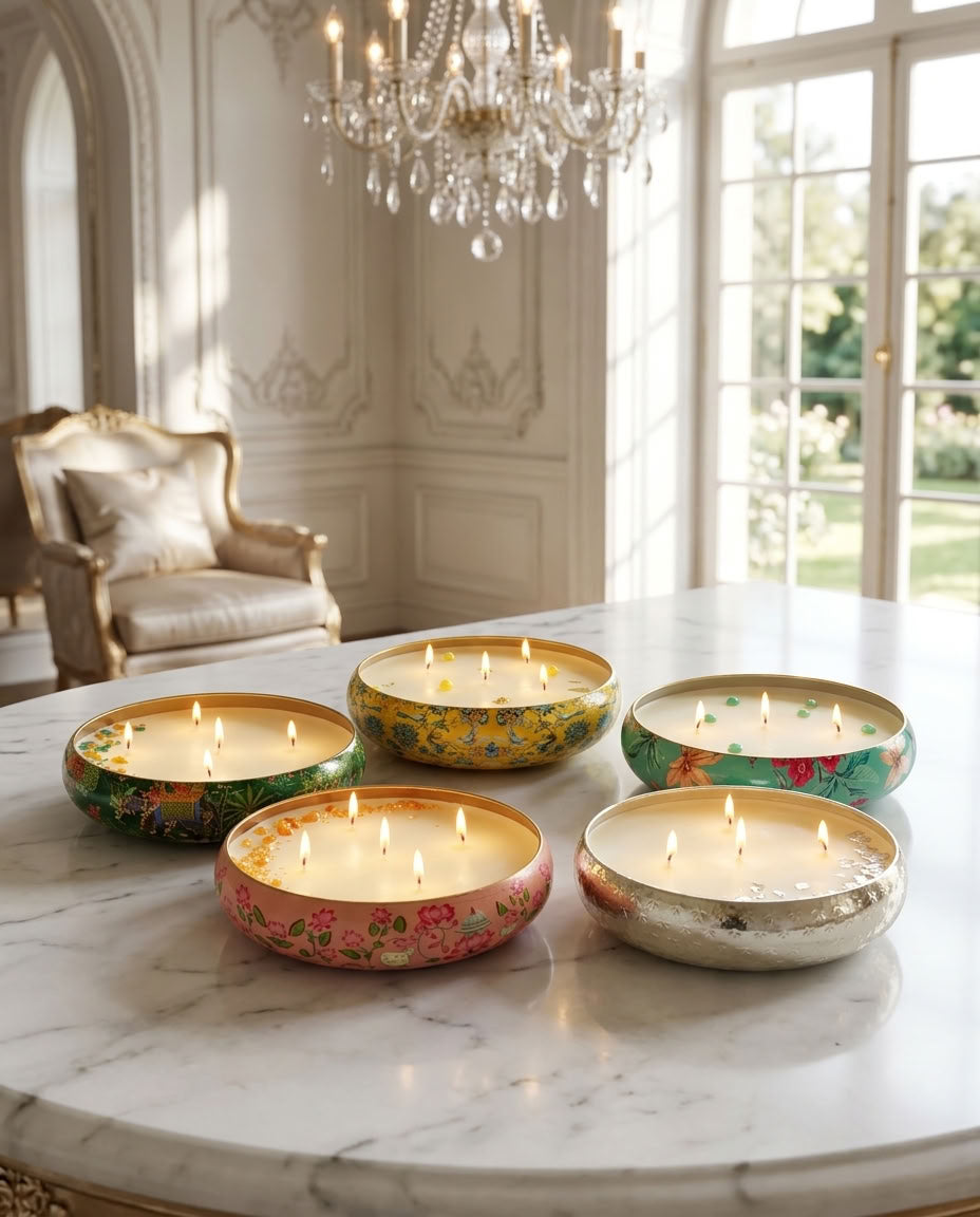 Sunlit Sky - Luxe Soy Candle in Handcrafted Metal Urli Bowl