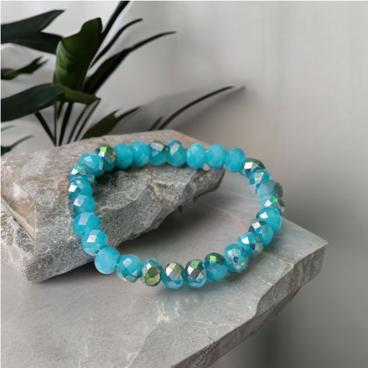 Marine Blue Crystals, Imitation Quartz Bracelet