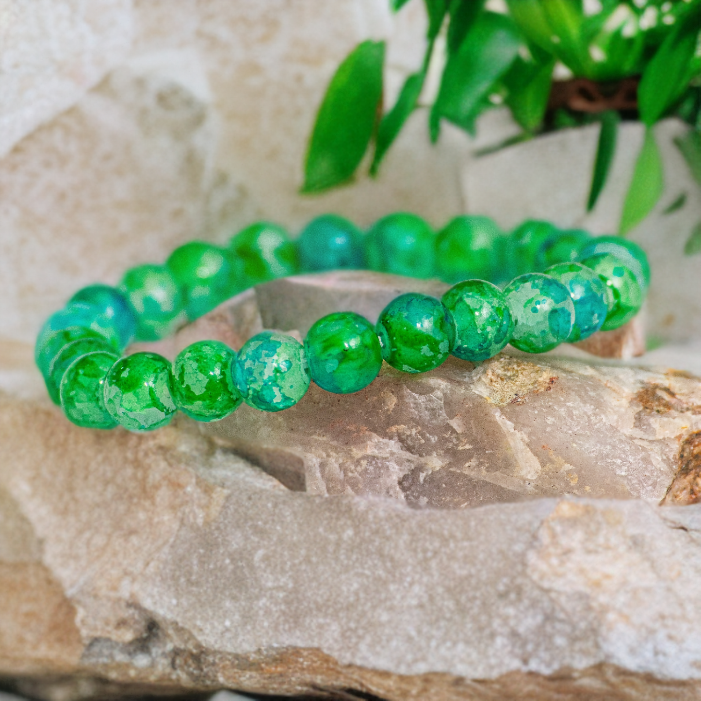 Elegant Emerald Green, Imitation Quartz Bracelet