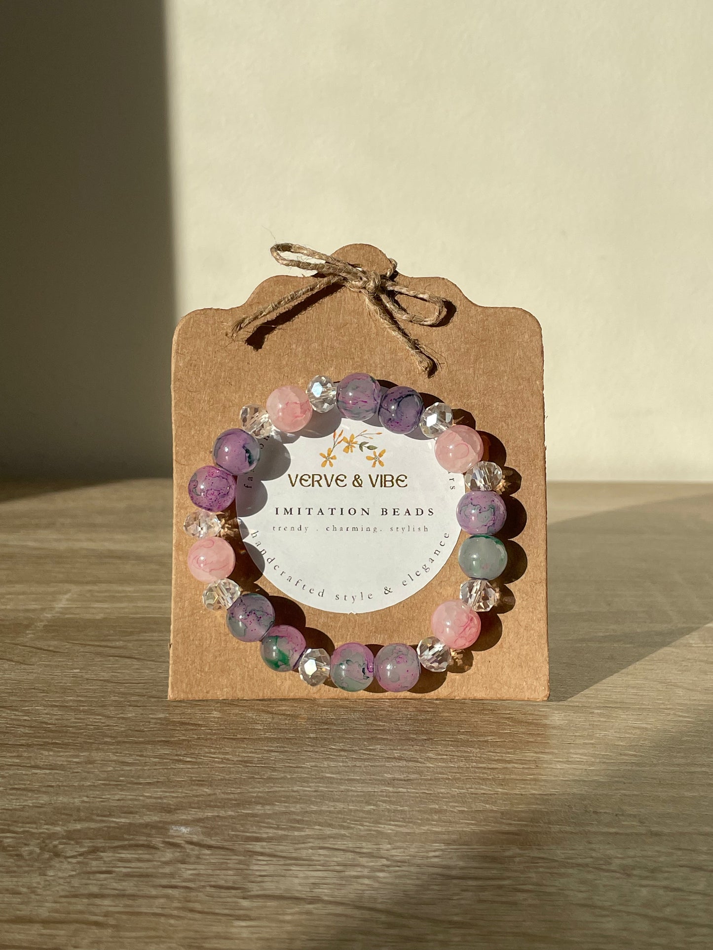 Lavender Rose Pink, Imitation Quartz Bracelet