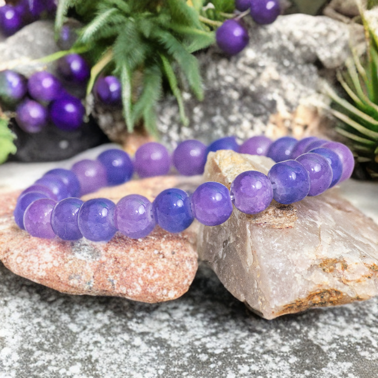 Regal Purple (Bluish), Imitation Quartz Bracelet