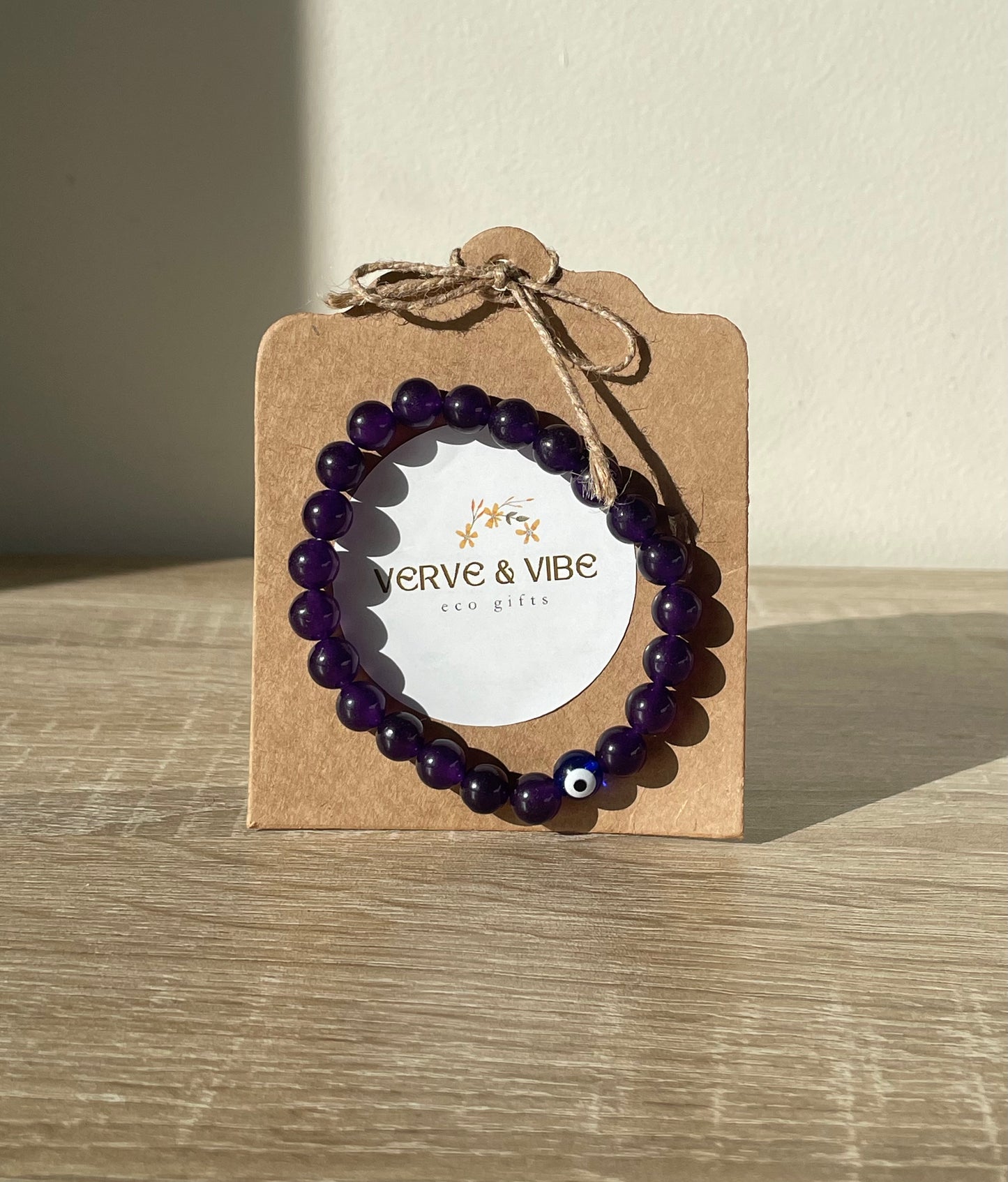 Fantasy Purple with Bull's Eye, Imitation Quartz Bracelet