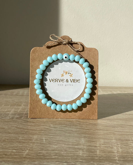 Trendy Turquoise with Bull's Eye, Imitation Quartz Bracelet