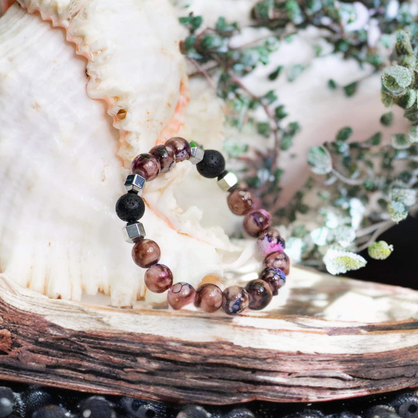 Choc Brown Bracelet with Oil Diffusing Lava Stones