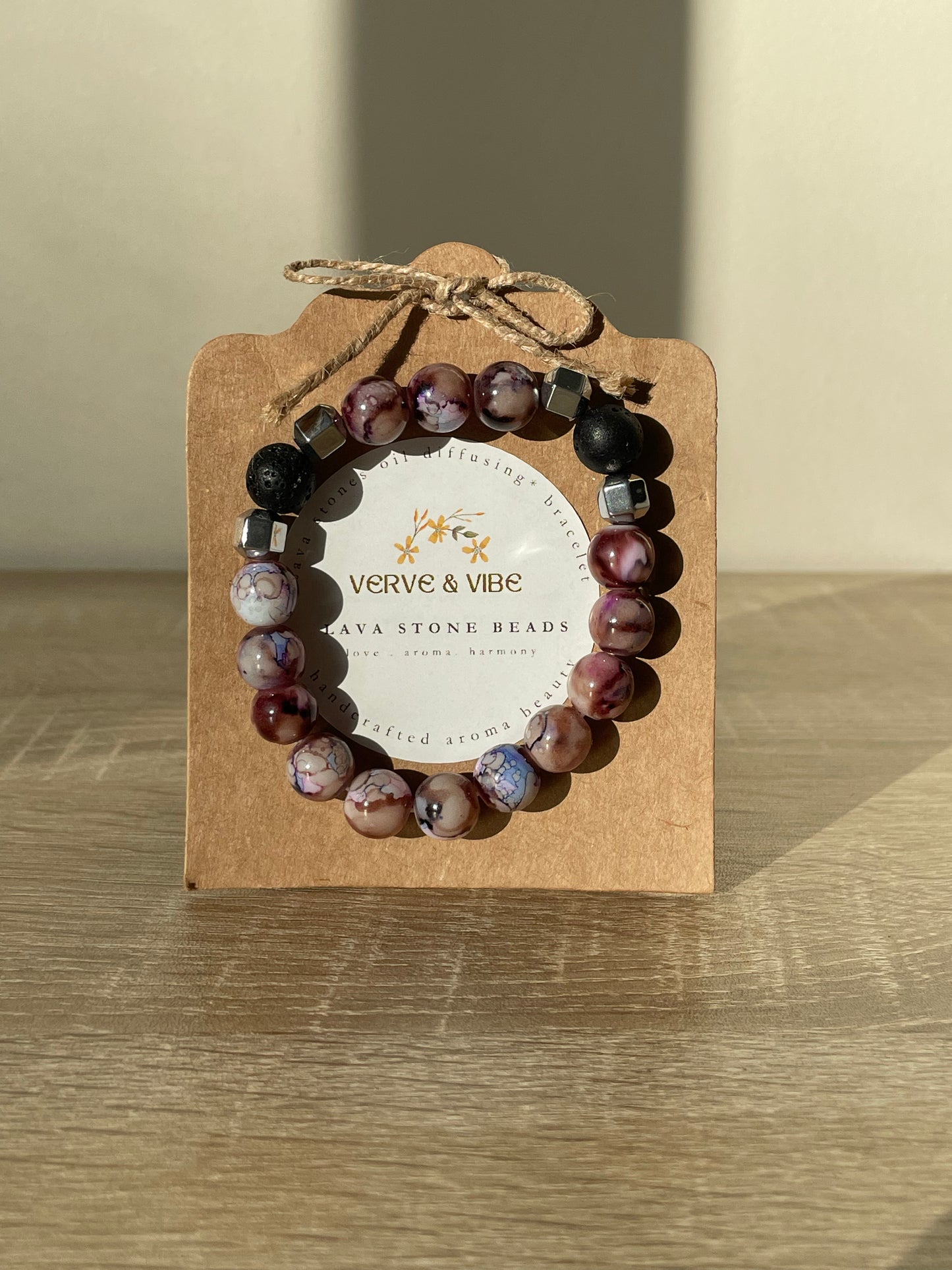 Choc Brown Bracelet with Oil Diffusing Lava Stones