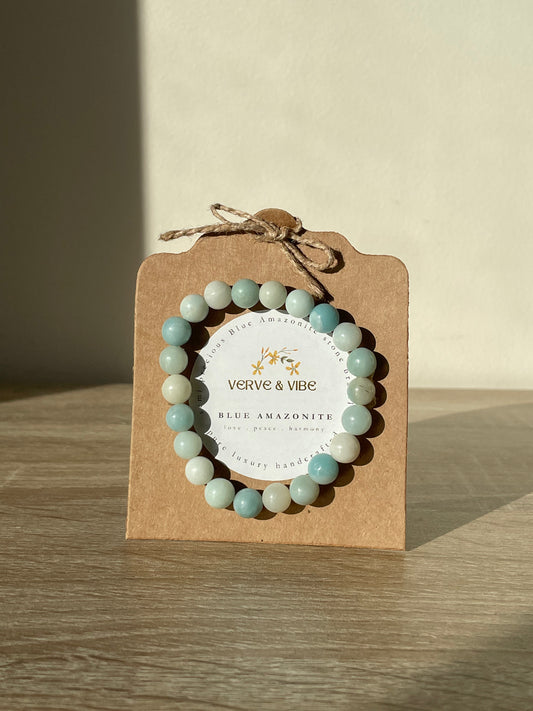 Blue Amazonite Semi Precious Stone Bracelet