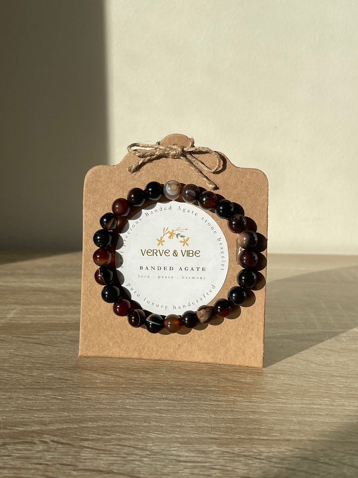 Banded Agate Semi Precious Stone Bracelet