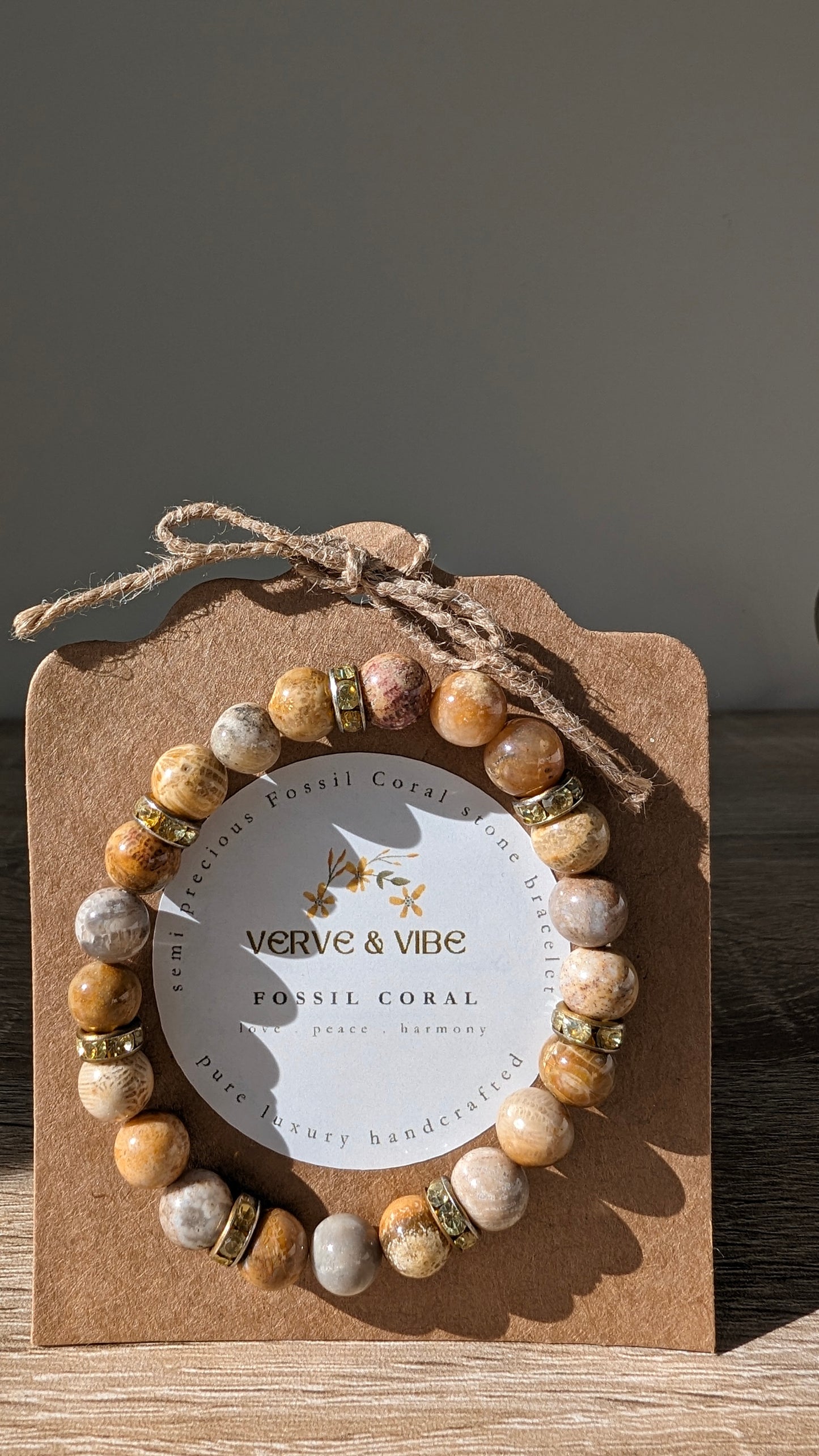 Fossil Coral Semi Precious Stone Bracelet