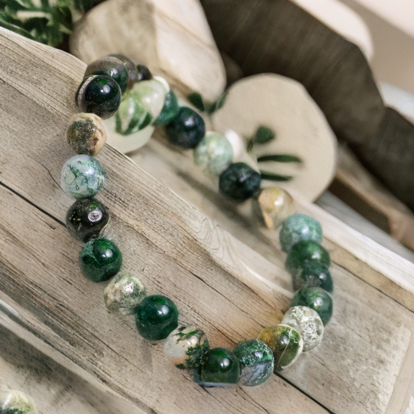 Indian Agate Semi Precious Stone Bracelet