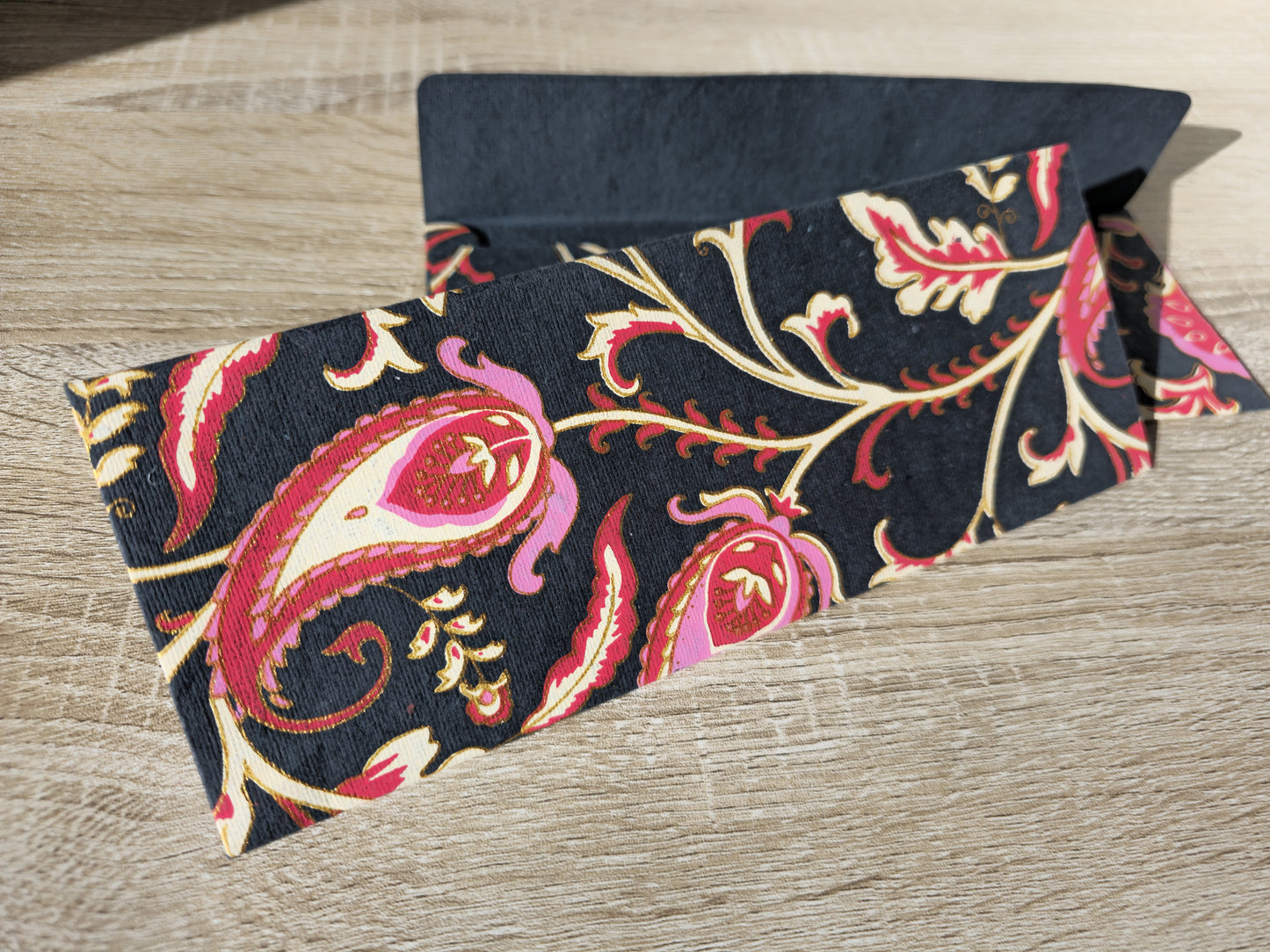 Black Paisley - Handmade, Recycled Paper Envelope