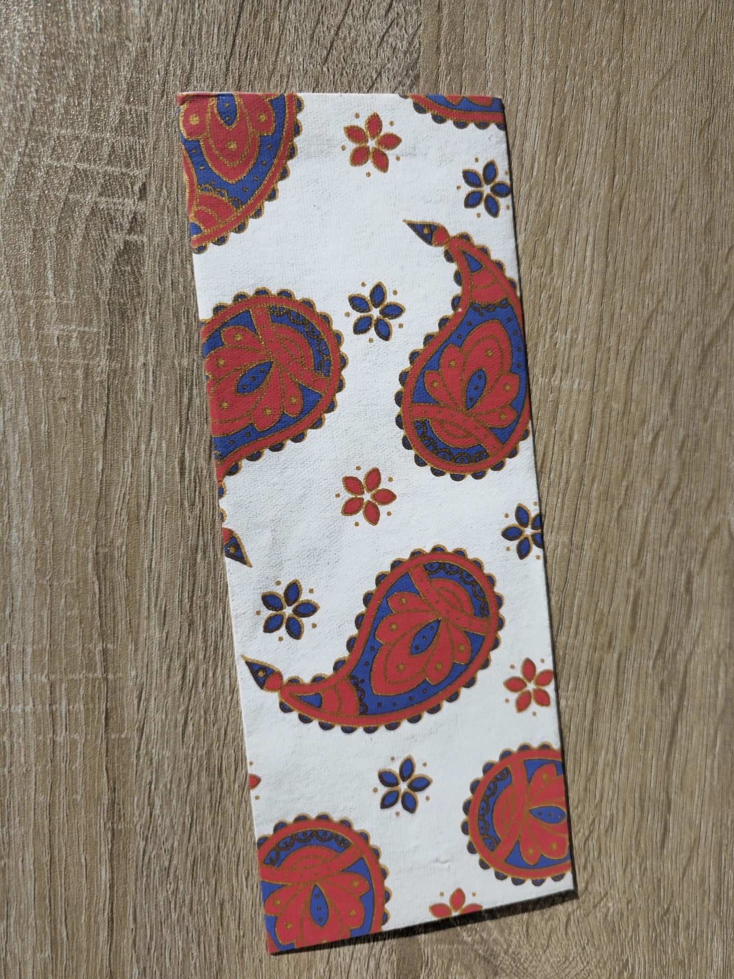 Red Paisley - Handmade, Recycled Paper Envelope