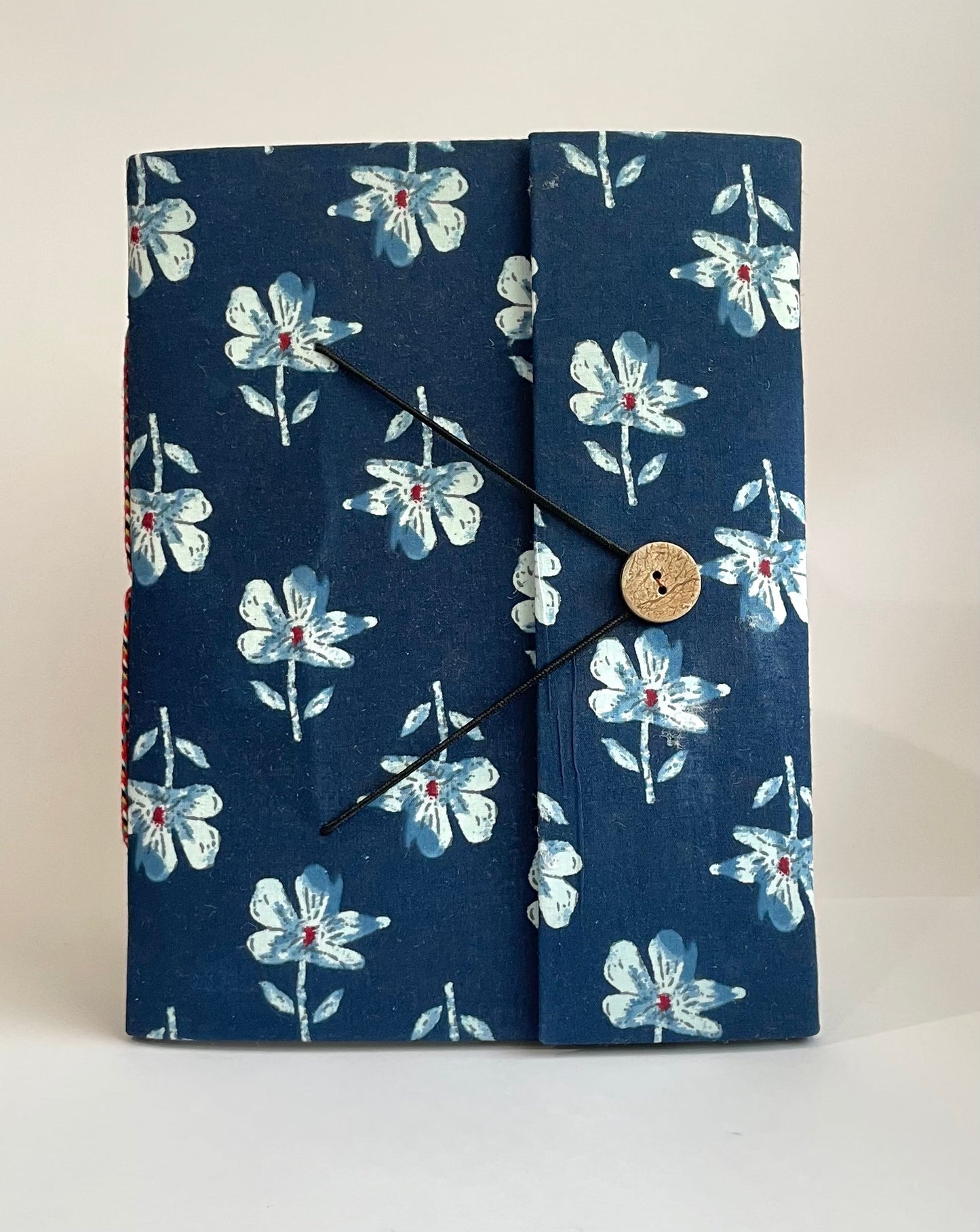 Midnight Neela - Fabric Cover & Handmade Blank Journal