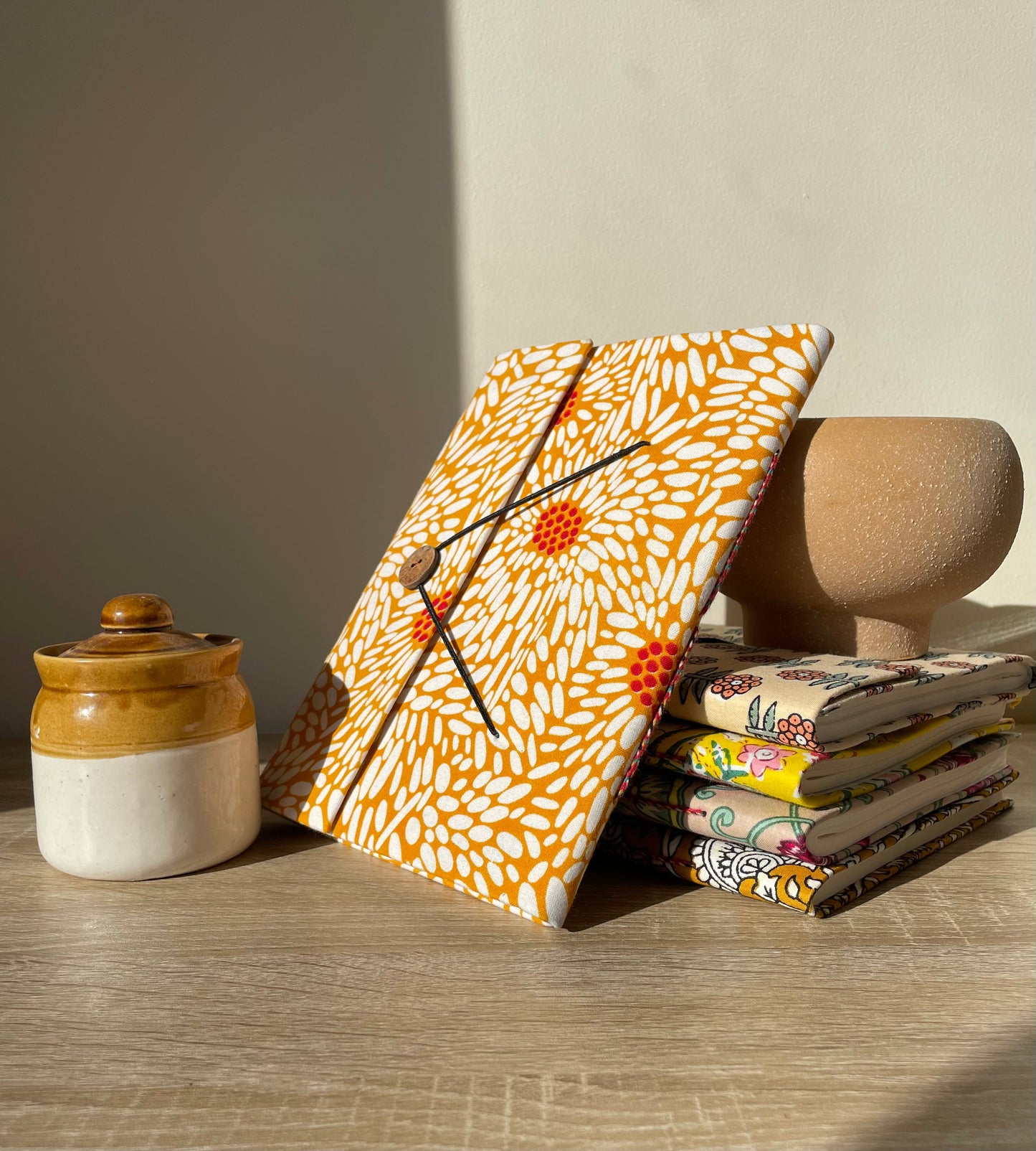 Sunny Surya - Fabric Cover, Handmade Blank Journal