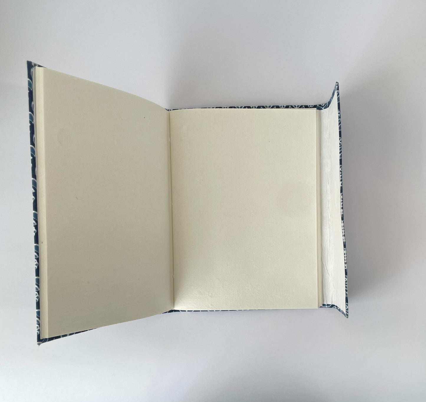 Floro Indigo - Fabric Cover, Handmade Blank Journal